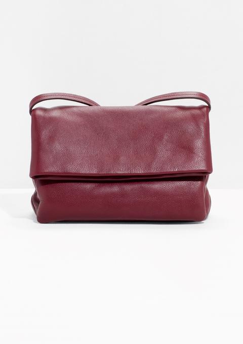 Fold-over Leather Crossbody