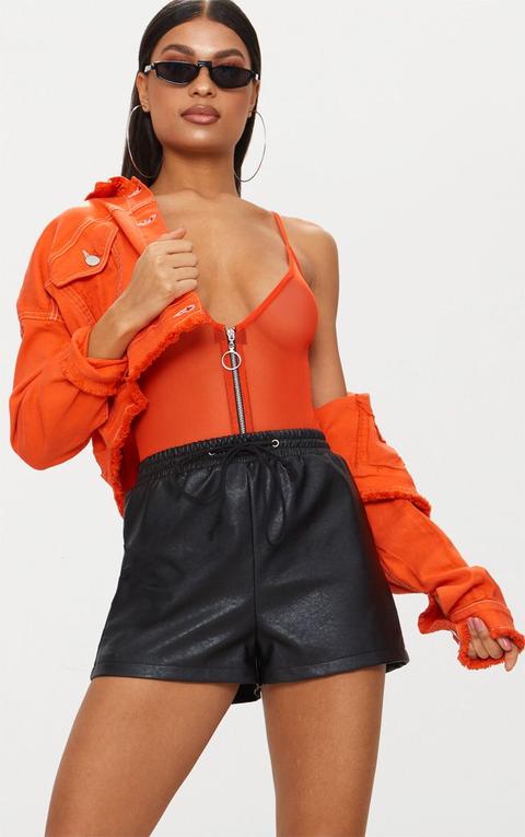 orange mesh bodysuit