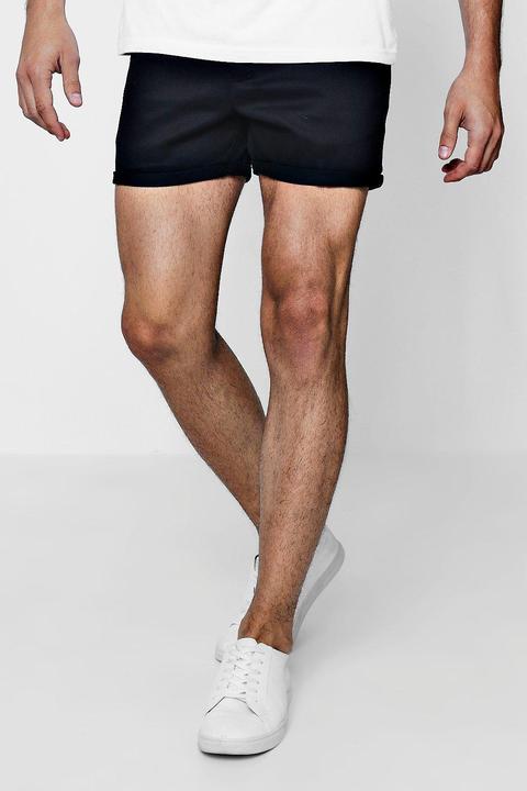 Mens Short Length Chino Short In Black, Black