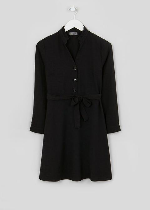 Papaya Petite Frill Neck Belted Shirt Dress