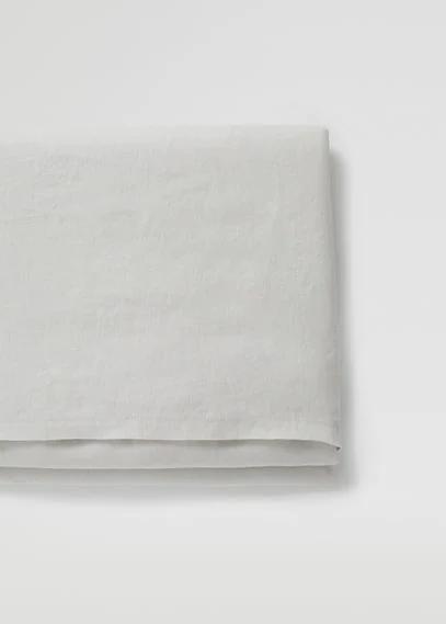 100% Linen Flat Sheet 160x280cm Light Heather Grey - Home - Single - Mango Casa