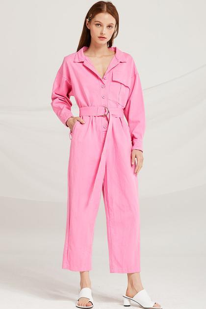 utility jumpsuit pink