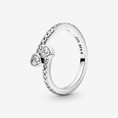 Pandora Anillo Corazones Para Siempre Con Circonitas Cúbicas En Plata De Ley