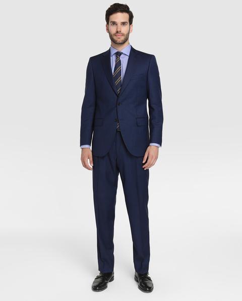 Emidio Tucci - Traje De Hombre Regular De Cuadrillé Azul