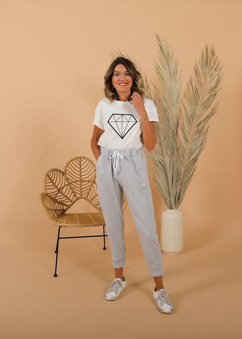 Pantalon Jogger Basico Puño Gris