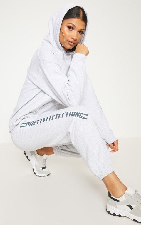 Prettylittlething Grey Logo Stripe Jogger