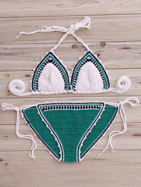 Color Block Uncinetto Bikini