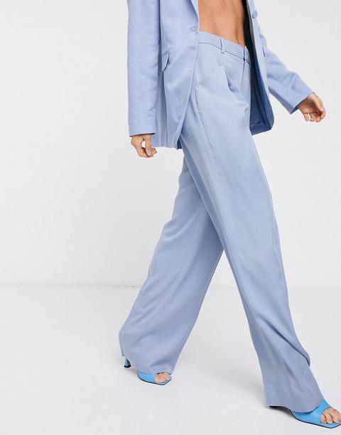 & Other Stories Front-pleat Wide Leg Trousers In Pastel Blue