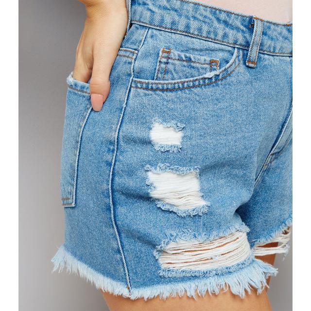 high waisted ripped jean shorts