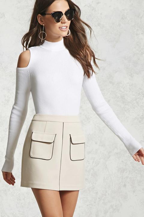Flap-pocket Mini Skirt