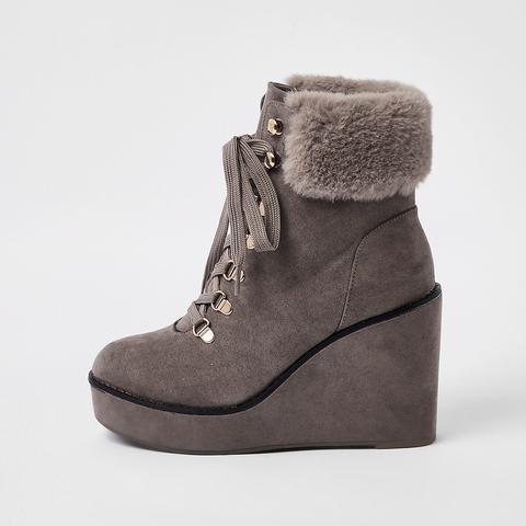 grey lace boots