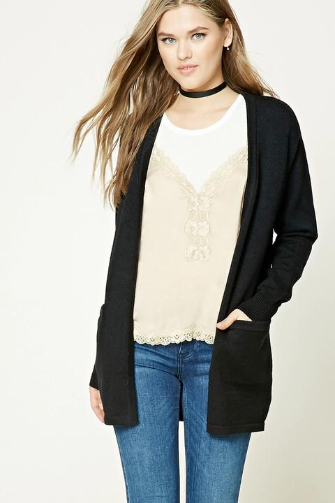 Longline Open-front Cardigan