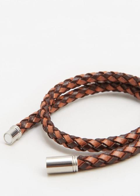 Double Braided Leather Bracelet