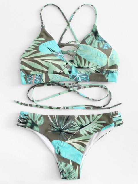 Set Bikini Bikini Con Stampa Ritaglio Scaletta