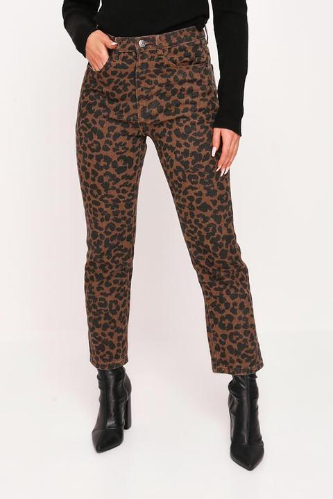 leopard mom jeans