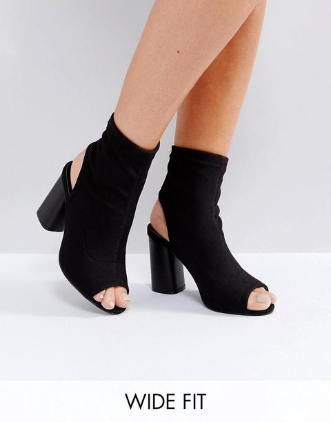 Truffle Collection - Stivaletti Aperti Con Tacco Wide Fit - Nero