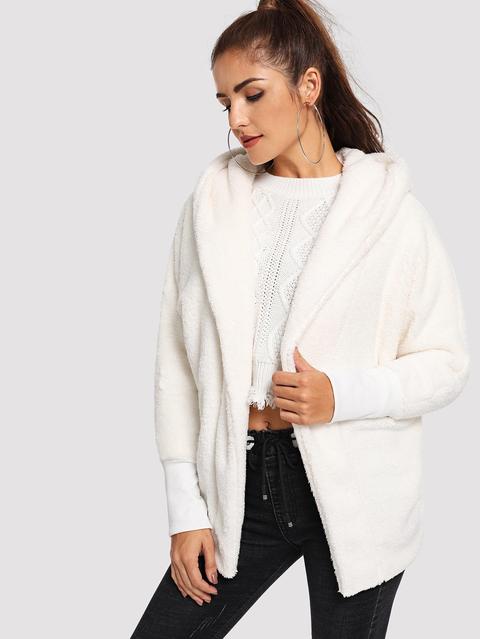 teddy hooded cardigan