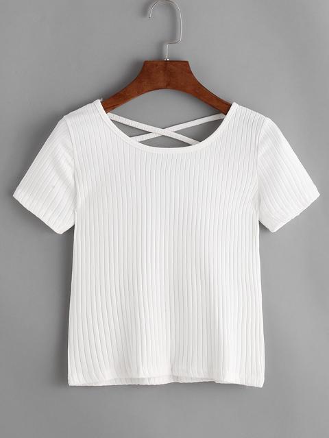 Criss Cross Back Ribbed Tee