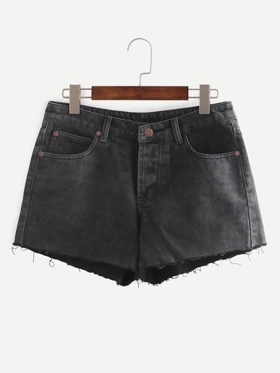 Shorts Bolsillos Denim -negro from SheIn on 21 Buttons