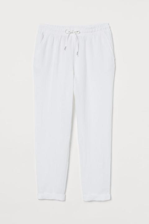 Joggers De Lino - Blanco