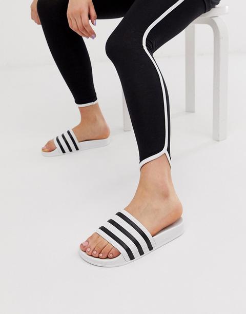 Adidas Originals - Adilette - Claquettes - Blanc Et Noir