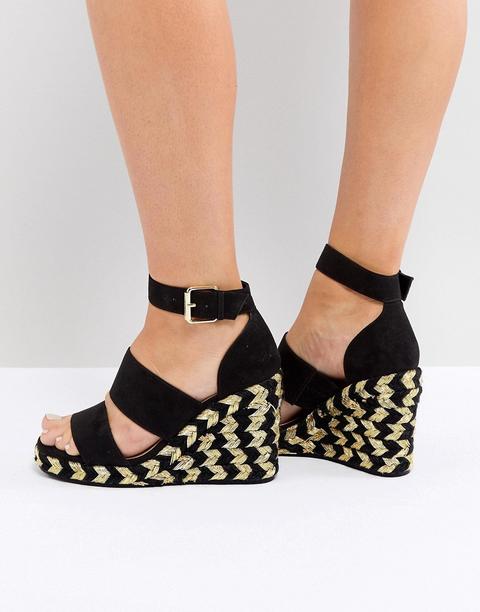 Asos - Taffy - Zeppe Stile Espadrilles - Nero