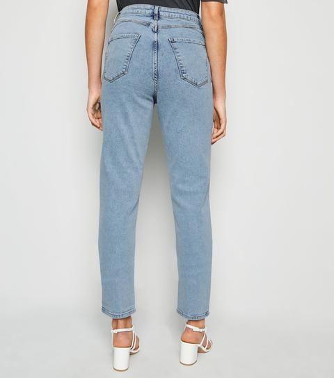 Tall Blue Waist Enhance Mom Jeans New Look