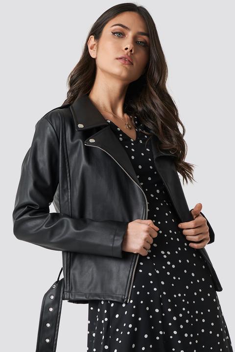 Trendyol Belted Biker Jacket - Black