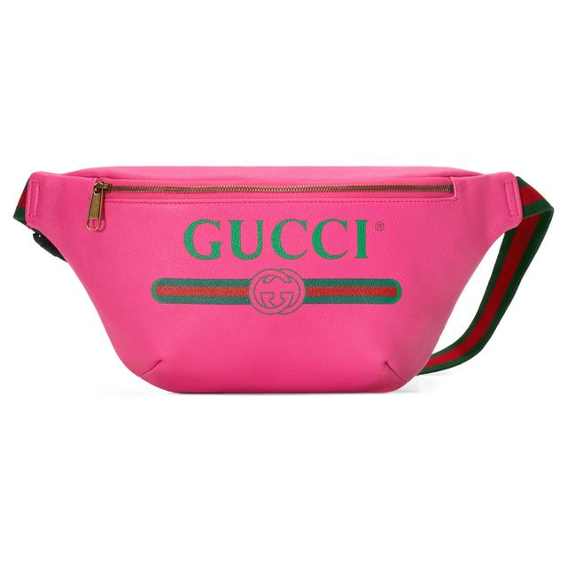 gucci print leather bag