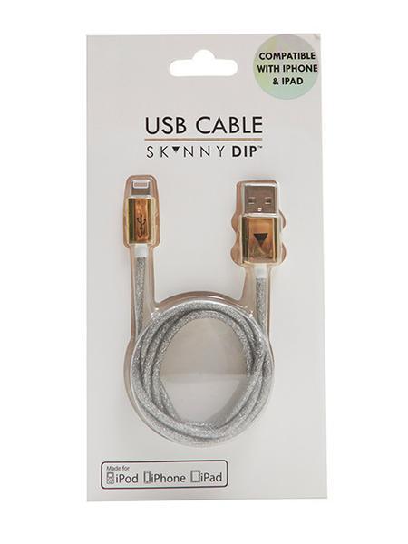 Silver Glitter Iphone Cable