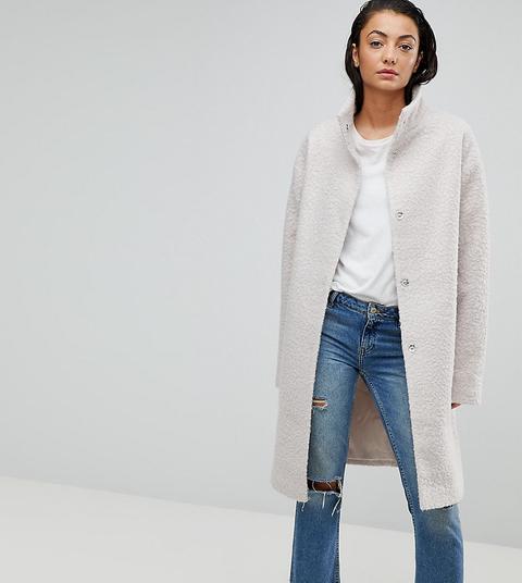 Asos Tall - Cappotto Oversize Con Collo A Imbuto - Crema