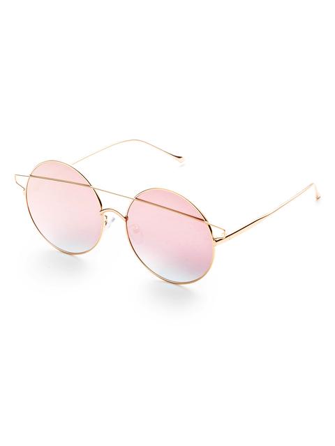 Pink Double Bridge Round Sunglasses