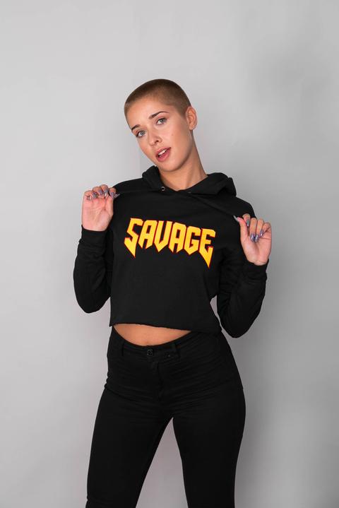 Savage Cropped Hoodie R/a