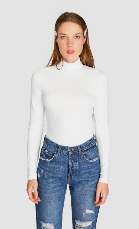 Stradivarius Long Sleeve High Neck T 