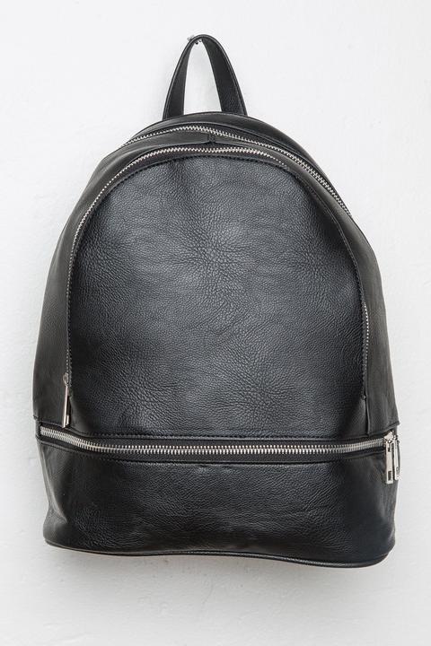 Leather Zipper Backpack