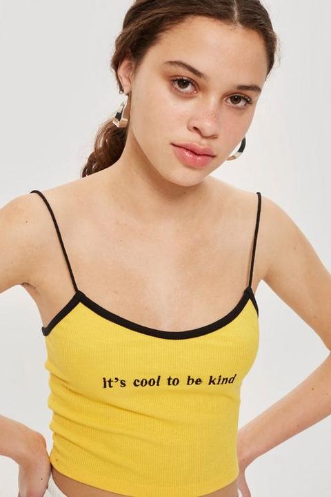 Womens 'cool To Be Kind' Camisole Top - Cream, Cream