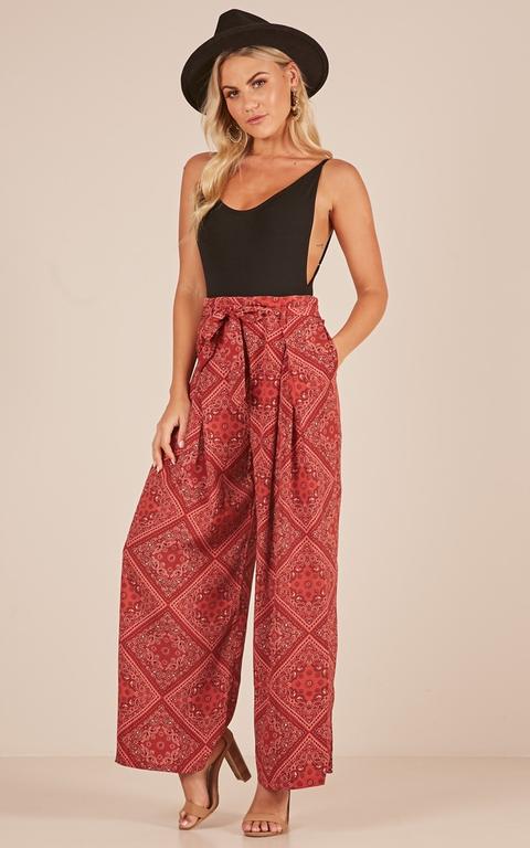 Gone Tomorrow Pants In Red Print