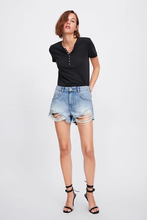 Shorts Denim Strappi