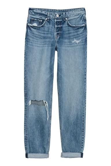 H & M - Boyfriend Low Ripped Jeans - Blu