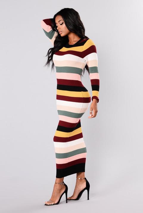 Prime And Pop Striped Dress - Multi