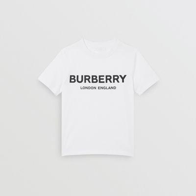 Camiseta En Algodón Con Estampado De Logotipo (blanco) | Burberry