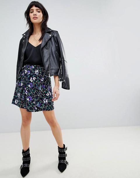 Vero Moda Graphic Floral Skirt-multi