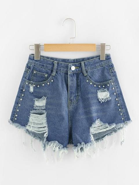 Shorts In Denim Con Orlo Grezzo