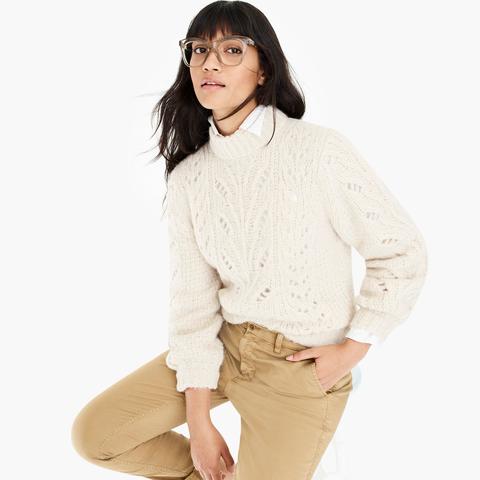 J crew point sur pointelle clearance sweater