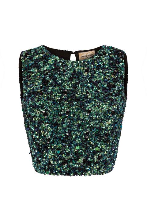 green sequin top