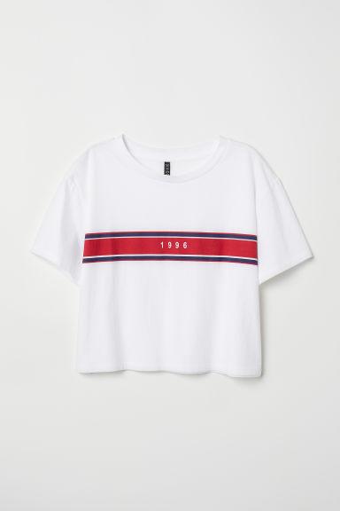 H & M - T-shirt Corta - Bianco