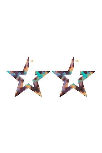 Forever 21 Star Hoop Earrings , Purple/multi