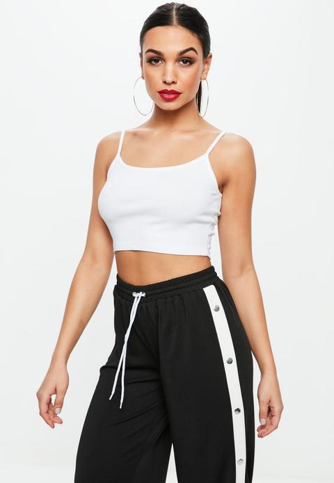 White Strappy Cropped Top, White from Missguided on 21 Buttons
