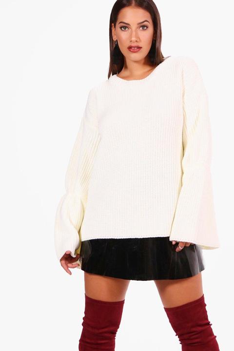 Plus Flared Sleeve Knitted Jumper