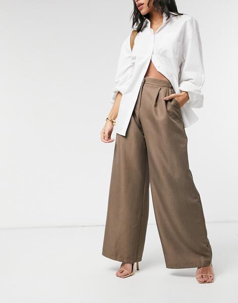 Asos Design Ultimate Slouch Dad Trouser In Taupe-brown